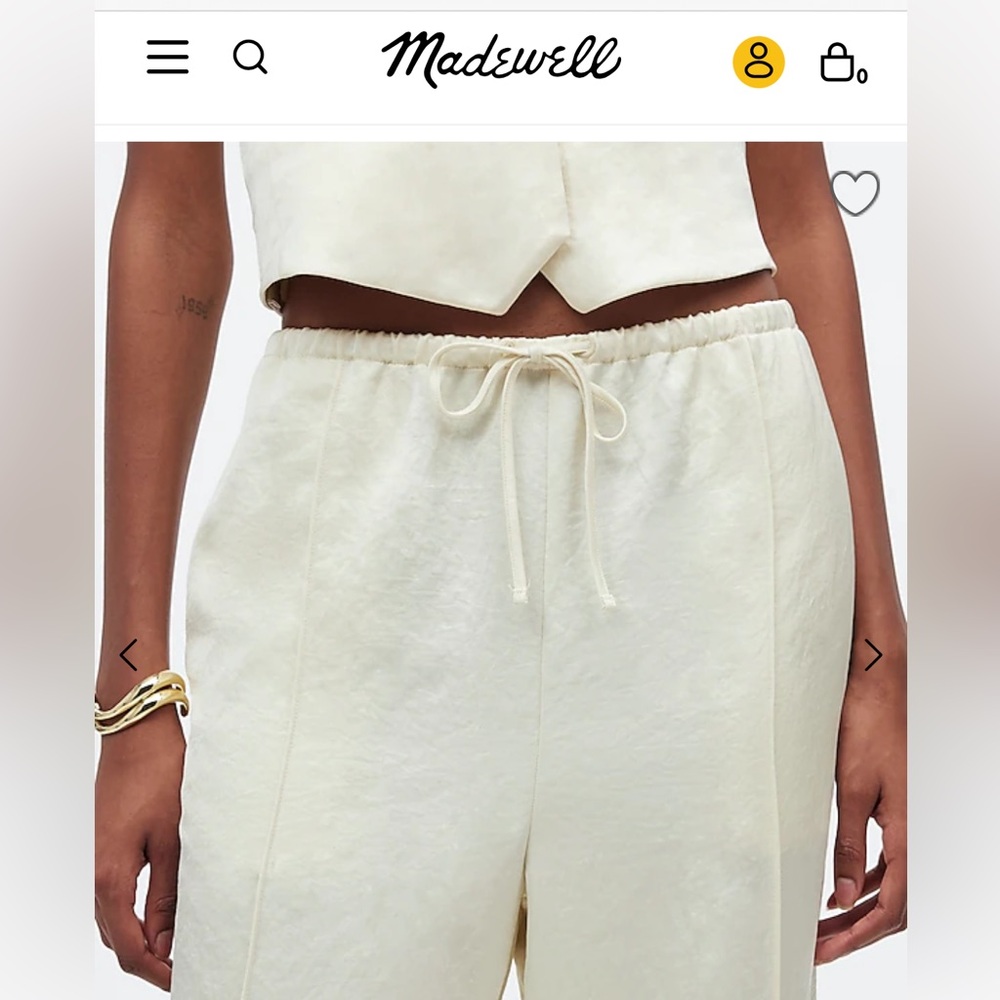 pintucked slim pull on pants in satin